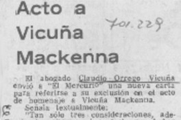 Acto a Vicuña Mackenna.