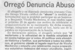Orrego denuncia abuso.