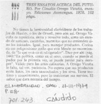 Tres ensayos acerca del futuro