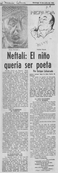 Neftalí: el niño quería ser poeta