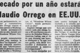 Becado por un año estará Claudio Orrego en EE.UU.