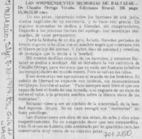 Las Sorprendentes memorias de Baltazar.