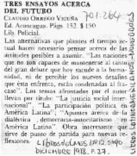Tres ensayos acerca del futuro.