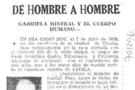 Gabriela Mistral y el cuerpo humano