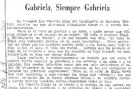 Gabriela, siempre Gabriela