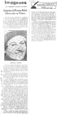 Insignias del Premio Nobel deben estar en Vicuña