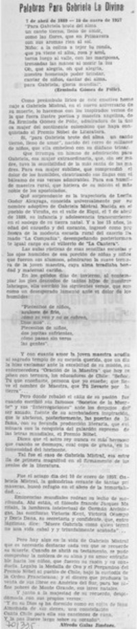 Natalicio de Gabriela Mistral.