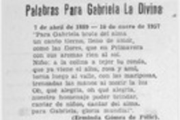 Natalicio de Gabriela Mistral.