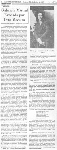 Gabriela Mistral evocada por otra maestra