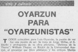 Oyarzún para "oyarzunistas".