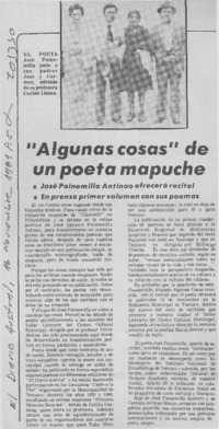 Algunas cosas" de un poeta mapuche.