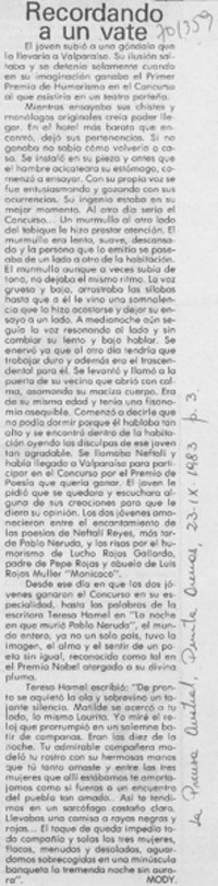 Recordando a un vate