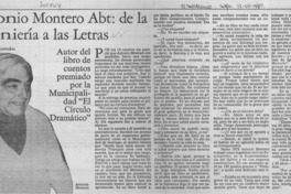 Antonio Montero Abt: de la ingeniería a las letras : [entrevista]
