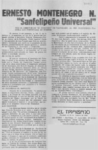 Ernesto Montenegro N. "sanfelipeño universal".