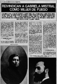 Reivindican a Gabriela Mistral como mujer de fuego