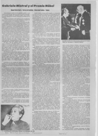 Gabriela Mistral y el Premio Nobel