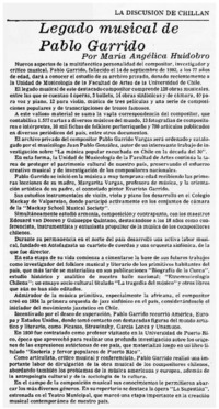 Legado musical de Pablo Garrido