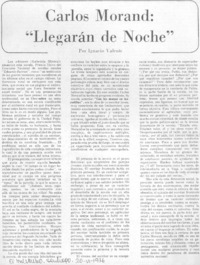 Llegarán de noche