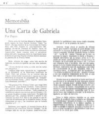 Una carta de Gabriela