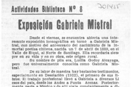 Exposición Gabriela Mistral.