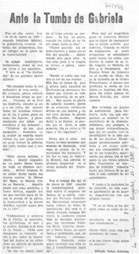 Ante la tumba de Gabriela