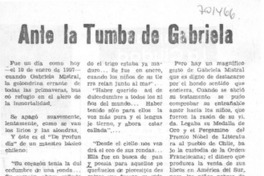 Ante la tumba de Gabriela