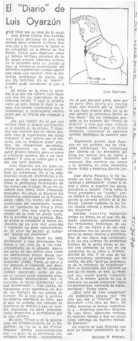 El "Diario" de Luis Oyarzún