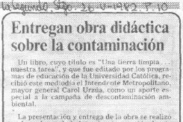 Entregan obra didáctica sobre la contaminación.