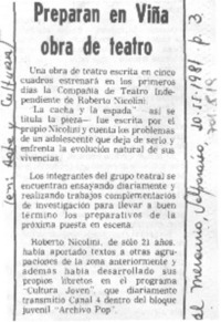 Preparan en Viña obra de teatro.
