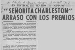 "Señorita Charleston" arrasó con los premios.