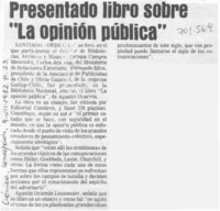 Presentado libro sobre "la opinión pública".