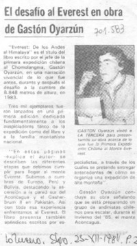 El Desafío al Everest en obra de Gastón Oyarzún.