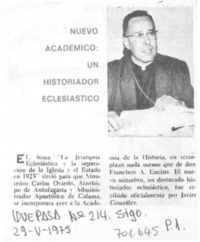 Nuevo académico: un historiador eclesiástico.