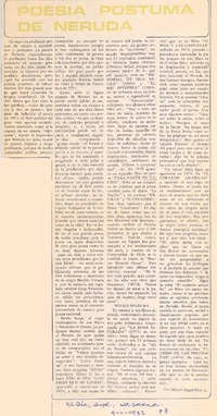 Poesía póstuma de Neruda.