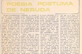 Poesía póstuma de Neruda.