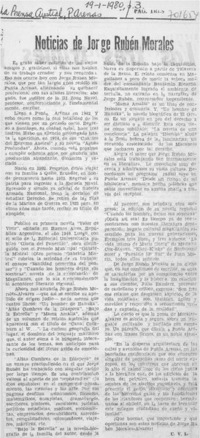 Noticias de Jorge Rubén Morales