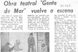 Obra teatral "Gente de mar" vuelve a escena.