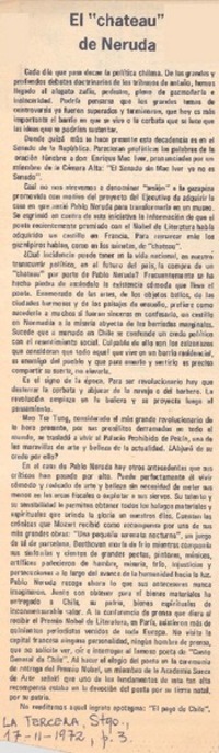 El "chateau" de Neruda.