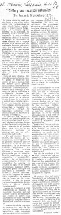 Chile y sus recursos naturales