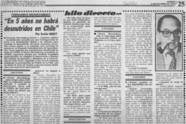 "En 5 años no habrá desnutridos en Chile" : [entrevista]