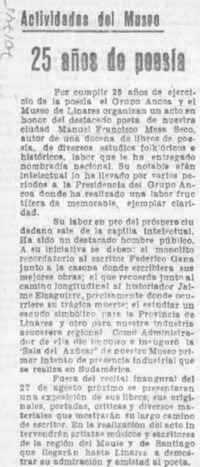 25 años de poesía.