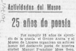 25 años de poesía.
