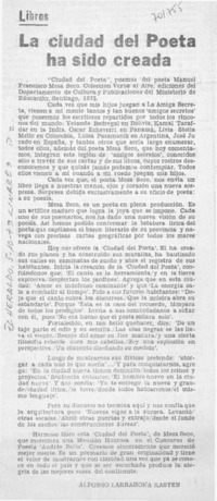 La ciudad del poeta ha sido creada