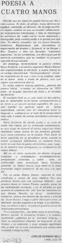 Poesía a cuatro manos