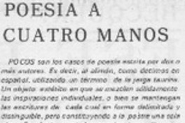 Poesía a cuatro manos