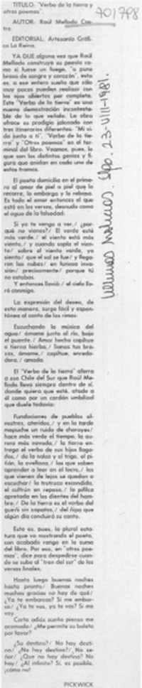 Verbo de la tierra y otros poemas