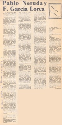 Pablo Neruda y F. García Lorca.