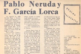 Pablo Neruda y F. García Lorca.