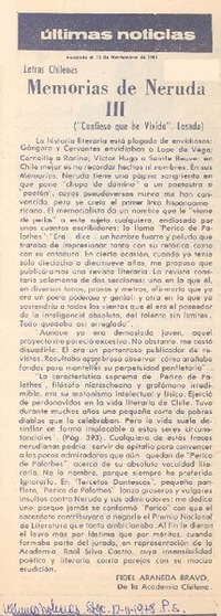 Memorias de Neruda III