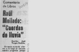 Raúl Mellado: "Cuerdas de lluvia"